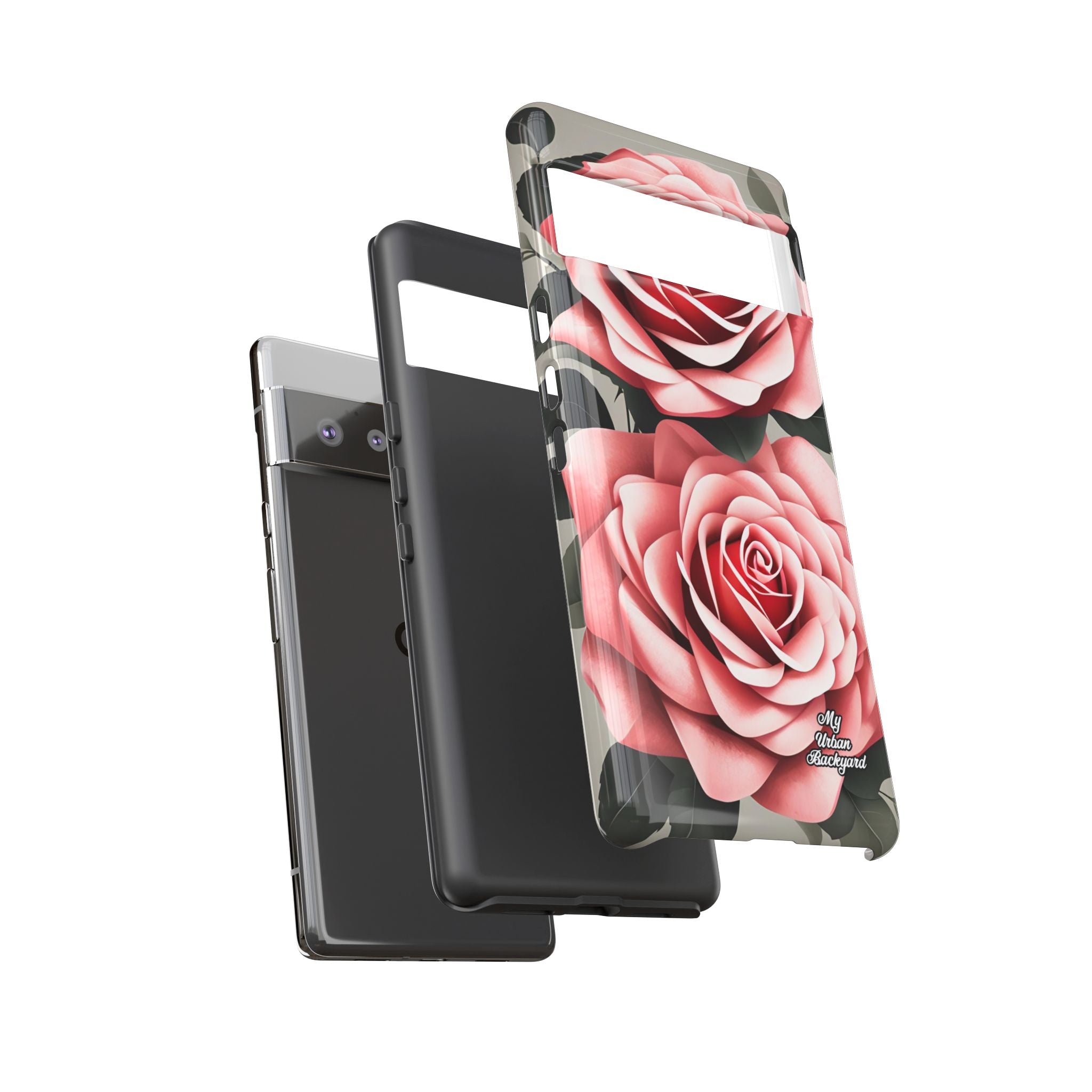 Pink Rose Flowers, Cell Phone Case - Apple, Samsung or Google Pixel