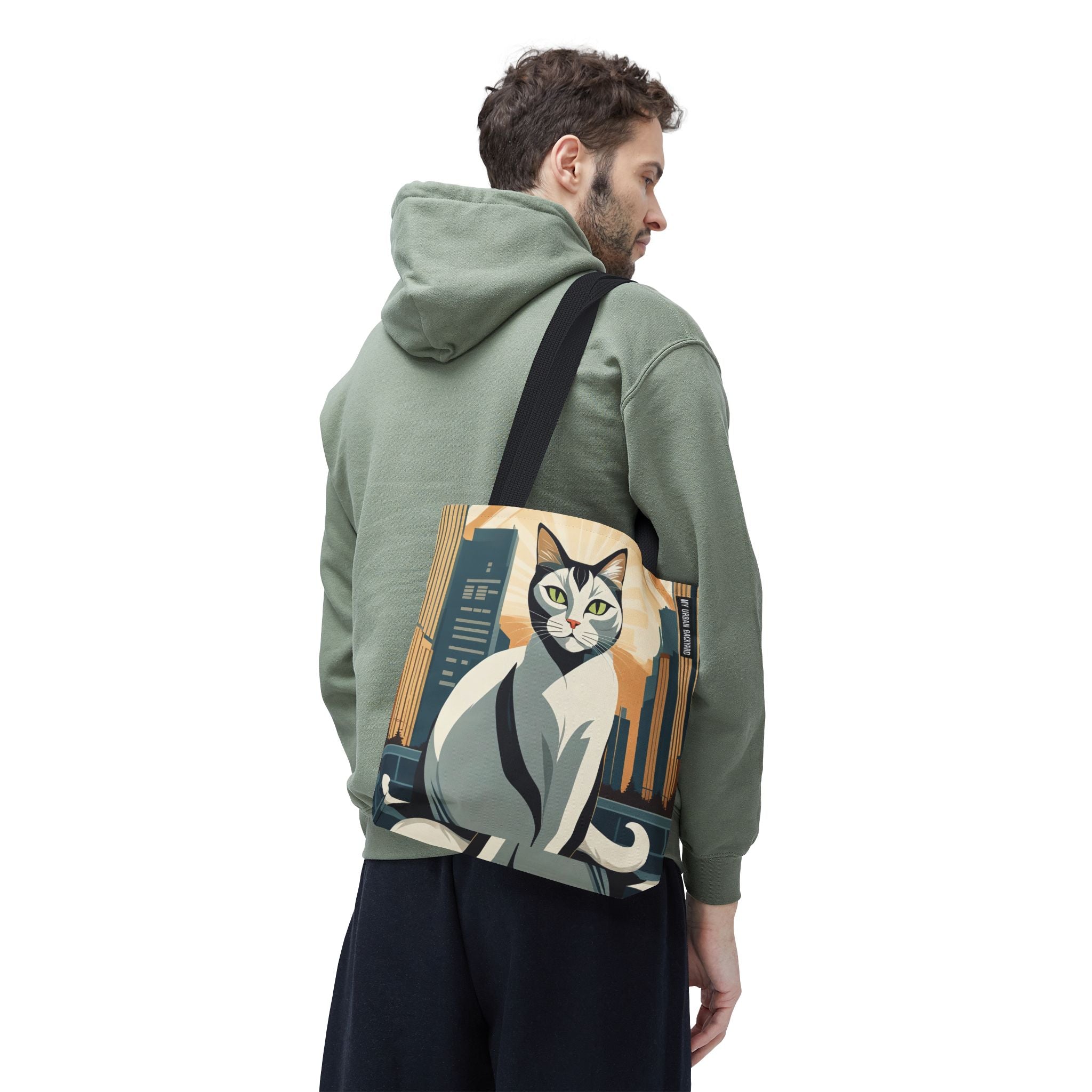 Art Deco Urban Cat Tote Bag