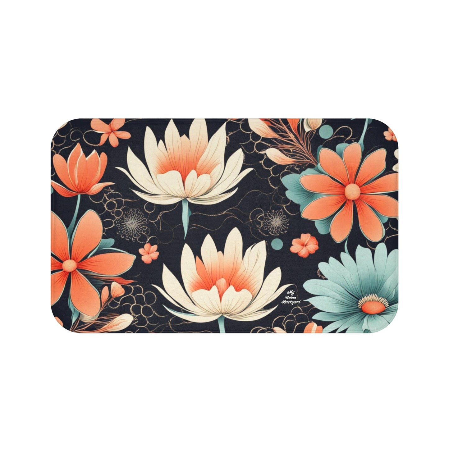 Water Lily Flowers, Memory Foam Bath Mat - Cozy Bathroom Essential