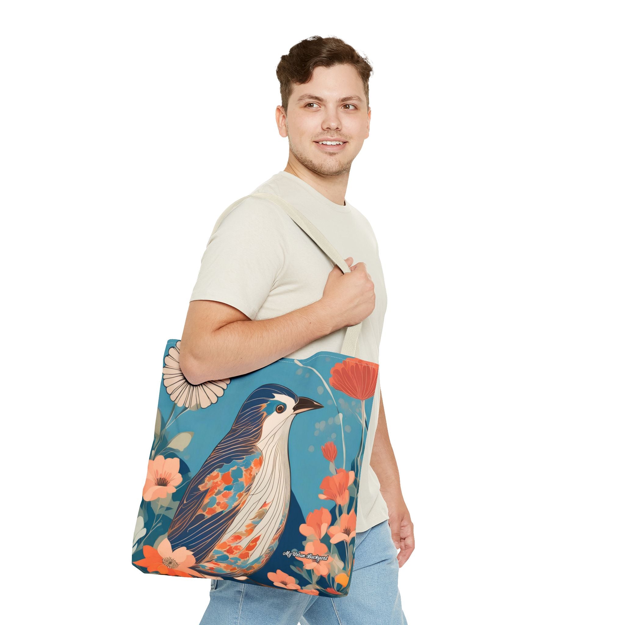 Colorful Bird Tote Bag with Cotton Handles For Everyday Use, 3 Sizes