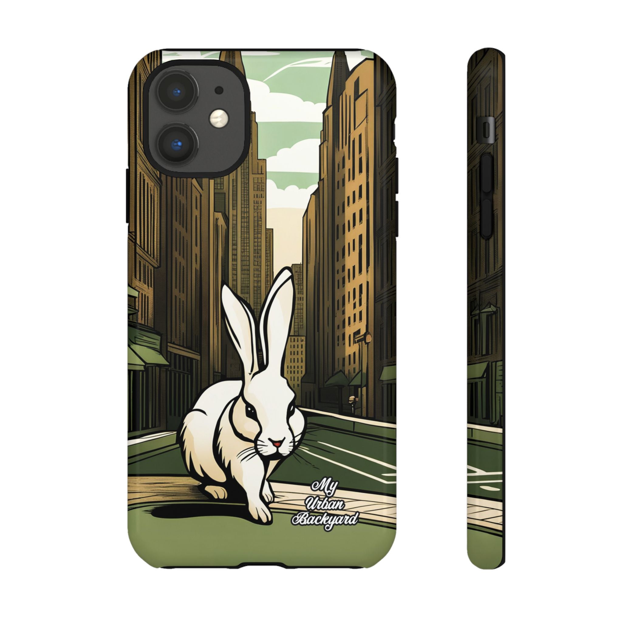 White Rabbit on a City Street, Cell Phone Case - Apple, Samsung, Google Pixel