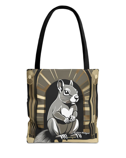 Art Deco Squirrel, Tote Bag with Cotton Handles For Everyday Use, 3 Sizes