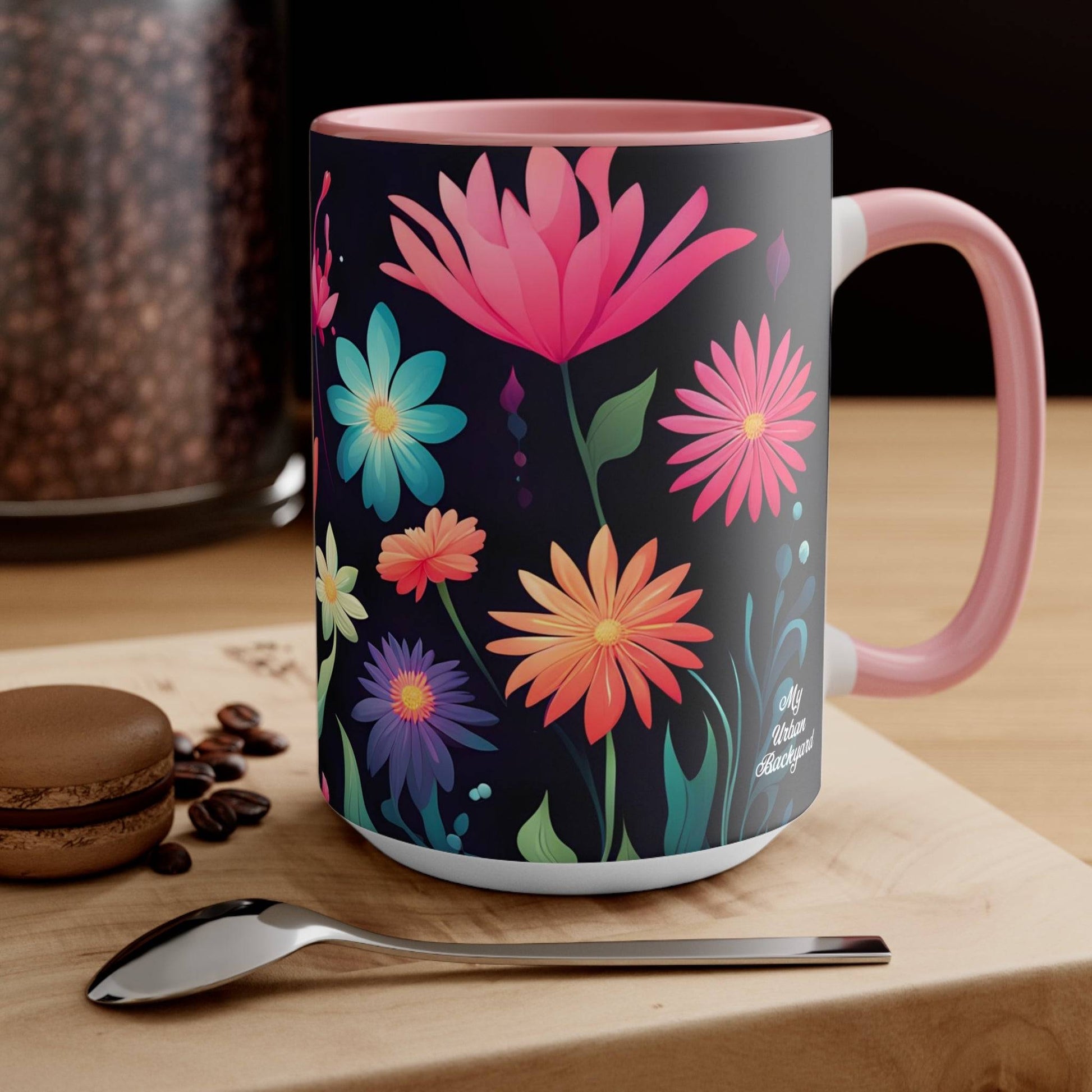 Ceramic Mug for Coffee, Tea, Hot Cocoa. Home/Office, Colorful Flowers