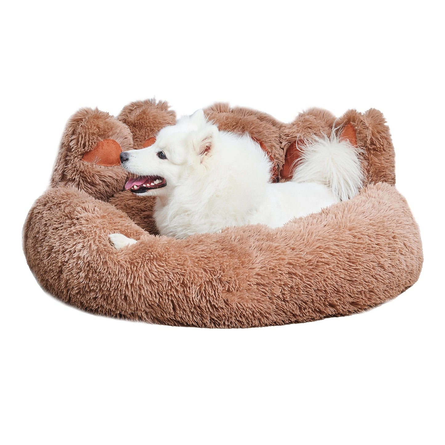 Cozy Plush Bear Paw Shape Pet Bed For Small And Medium Dogs And Cats