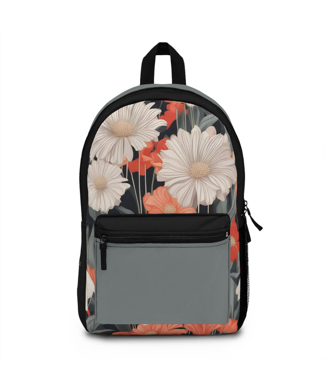 Art Deco Flowers, Backpack with Computer Pocket and Padded Back
