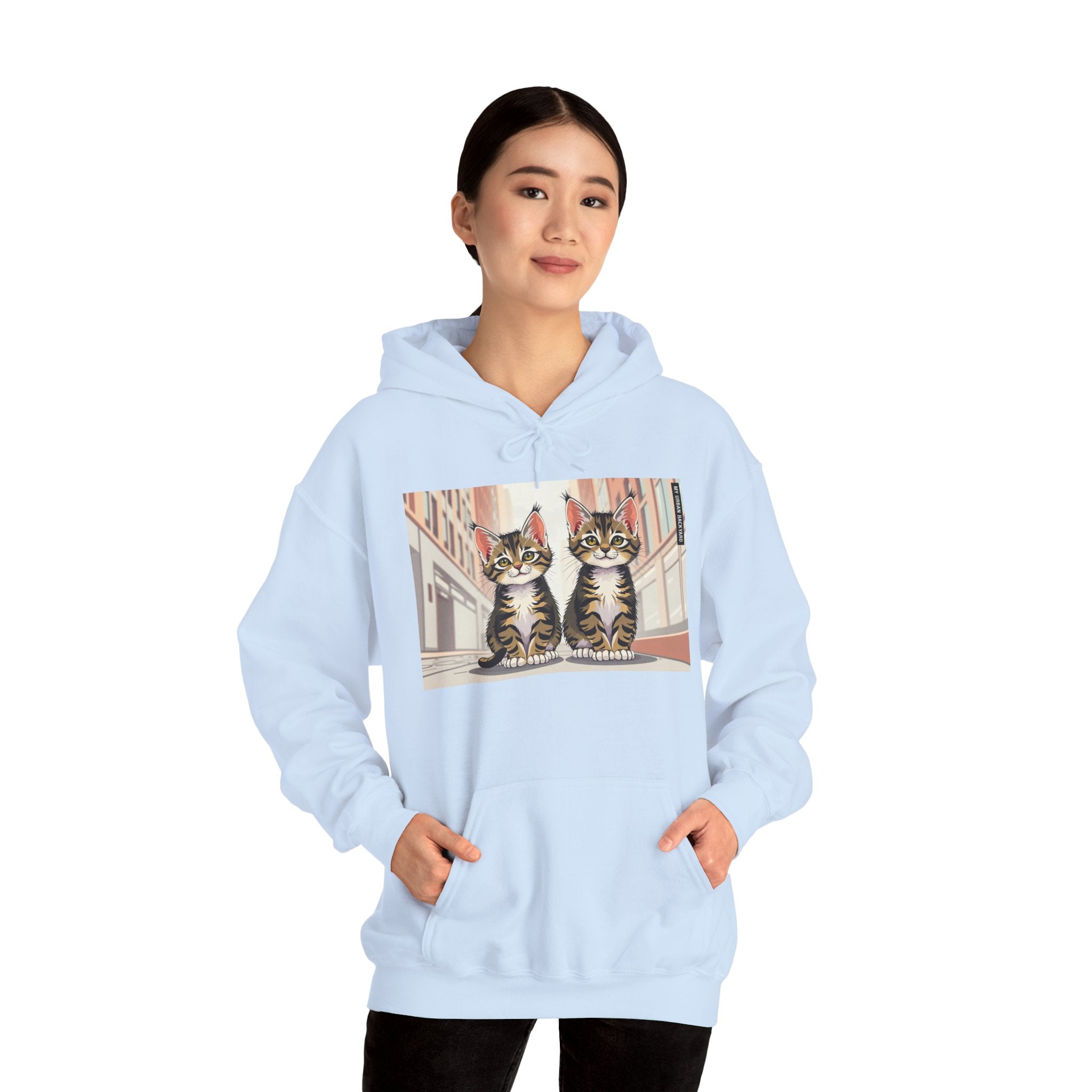 Cute Tabby Kittens Hooded Sweatshirt, Cozy Gift for Pet Owners, Cat Mom Hoodie, Cute Cat Sweatshirt, Cat-Themed Apparel, Animal Lover Gift