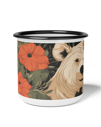 Senior Bear, Enamel Camping Mug for Coffee, Tea, Cocoa, or Cereal - 12oz