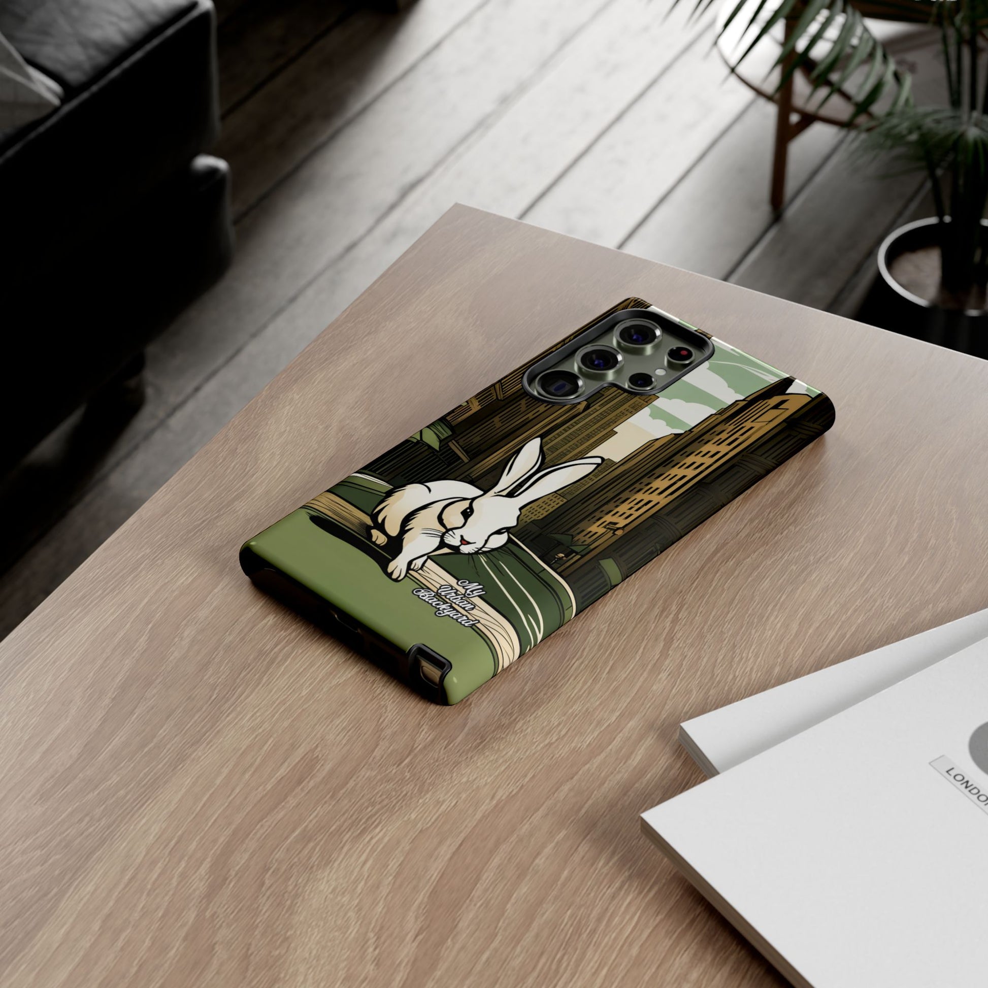White Rabbit on a City Street, Cell Phone Case - Apple, Samsung, Google Pixel