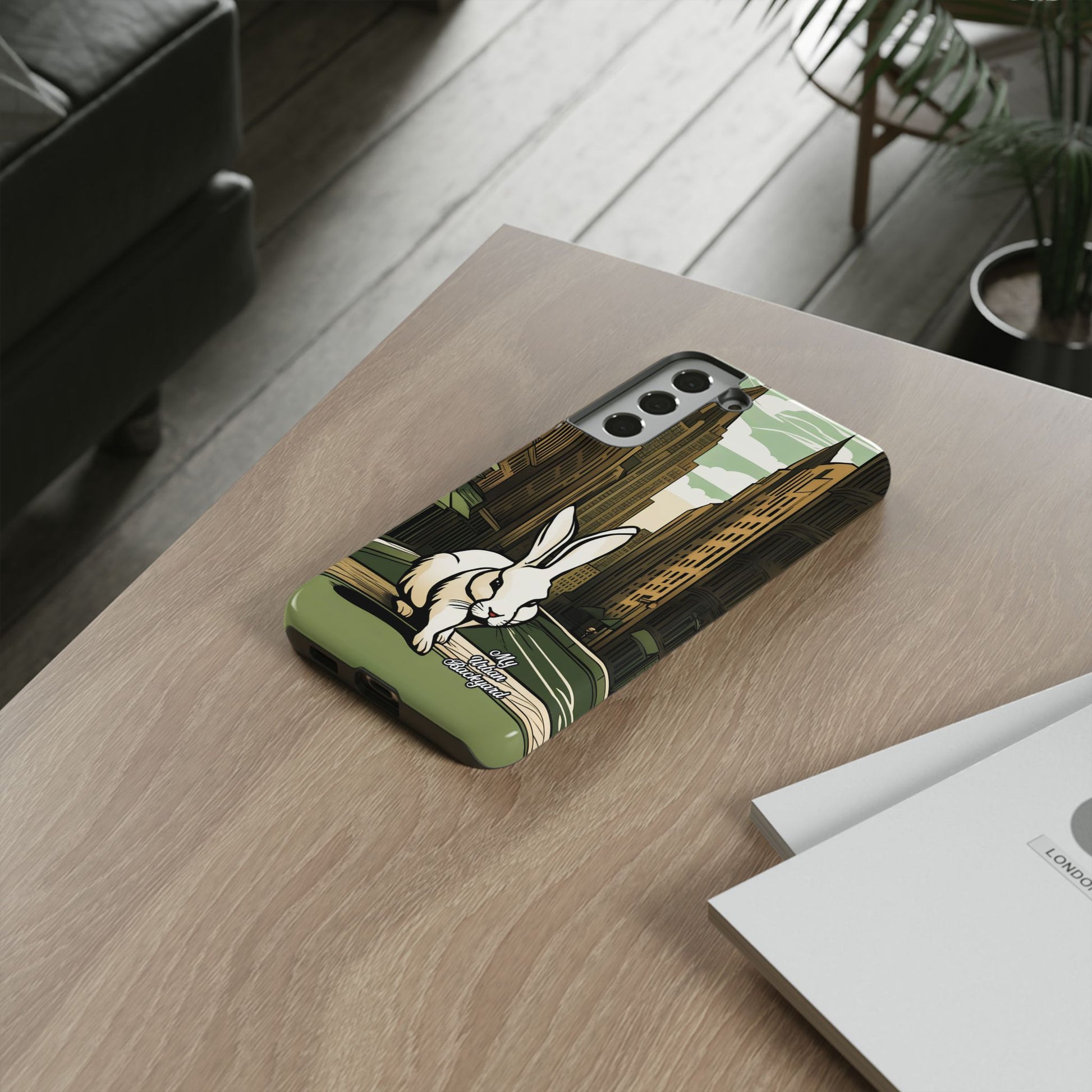 White Rabbit on a City Street, Cell Phone Case - Apple, Samsung, Google Pixel