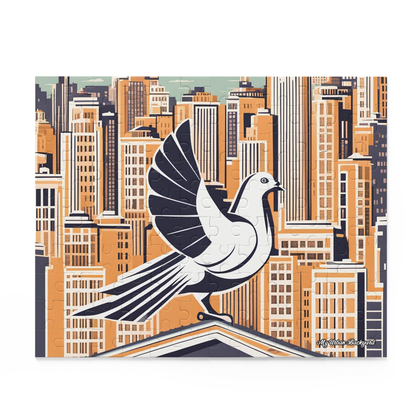 City Bird on Roof, Jigsaw Puzzle, (120, 252, or 500-Piece)