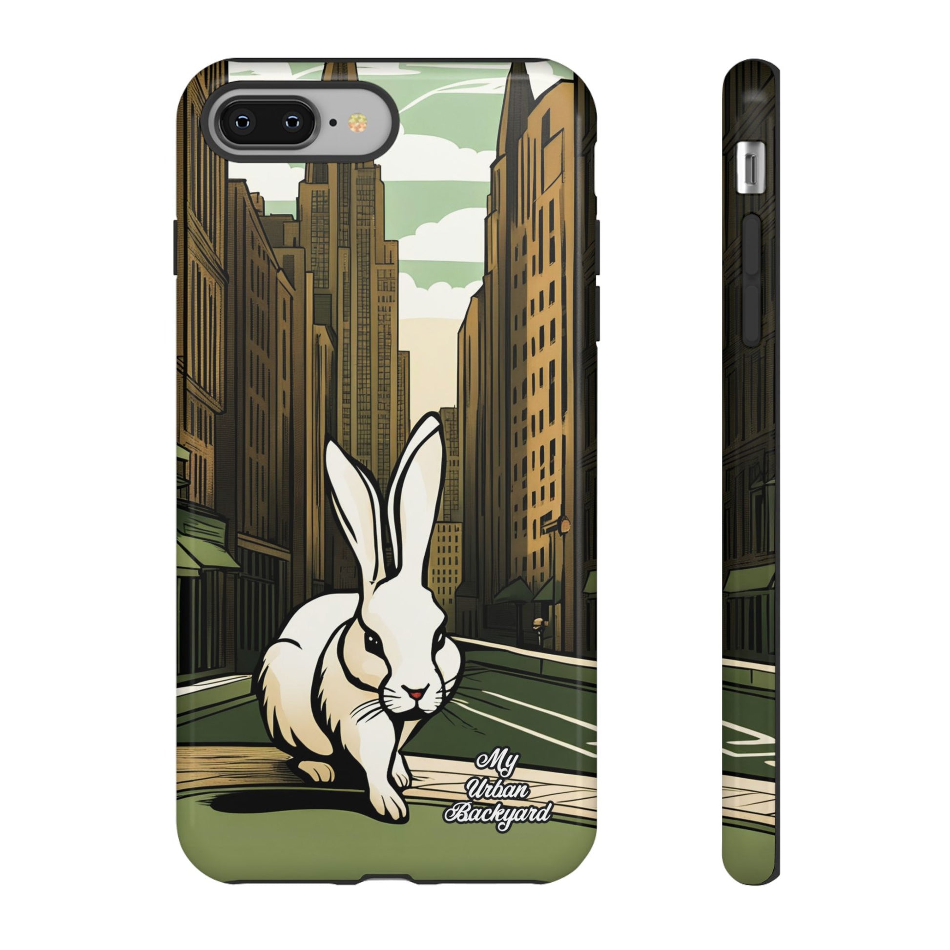 White Rabbit on a City Street, Cell Phone Case - Apple, Samsung, or Google Pixel