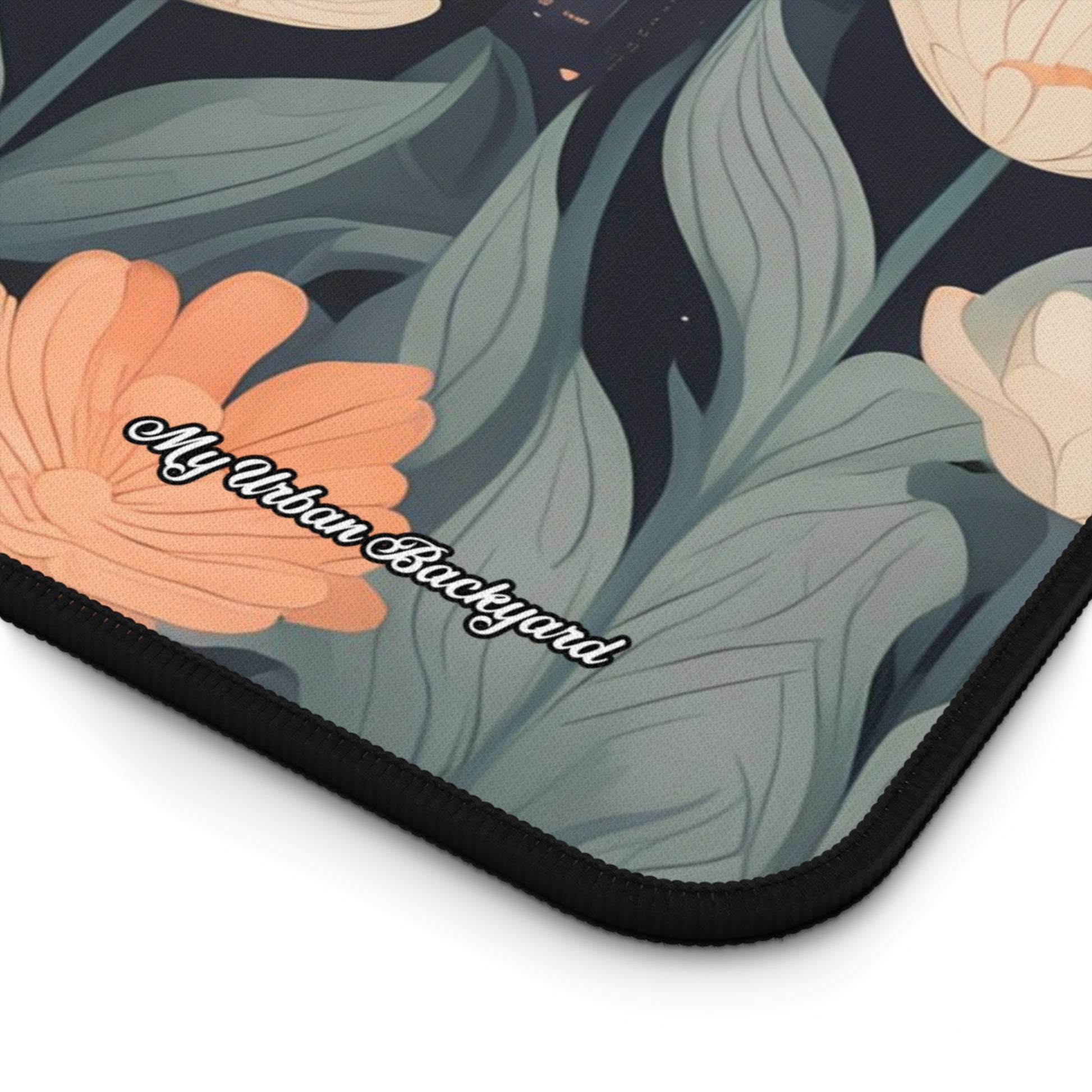 Urban Night Blossoms Desk Mat, Vibrant Desk Accessories, Home Office Decor, Computer Mouse Pad, Gift for Her