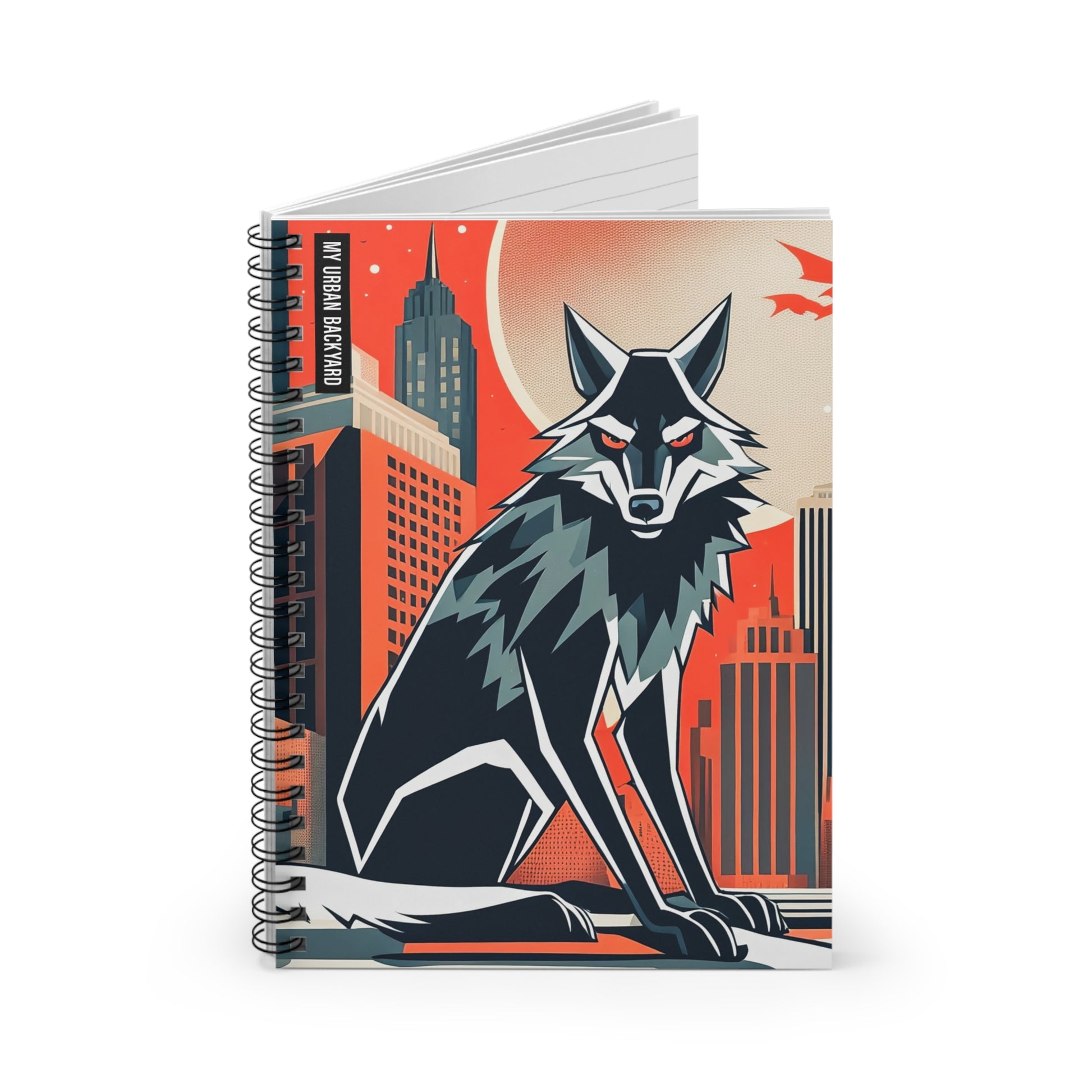 Urban Wolf Spiral Notebook - Unique Design for Writers, Artists, and Students, Perfect for Note Taking, Journaling, and Gift Giving
