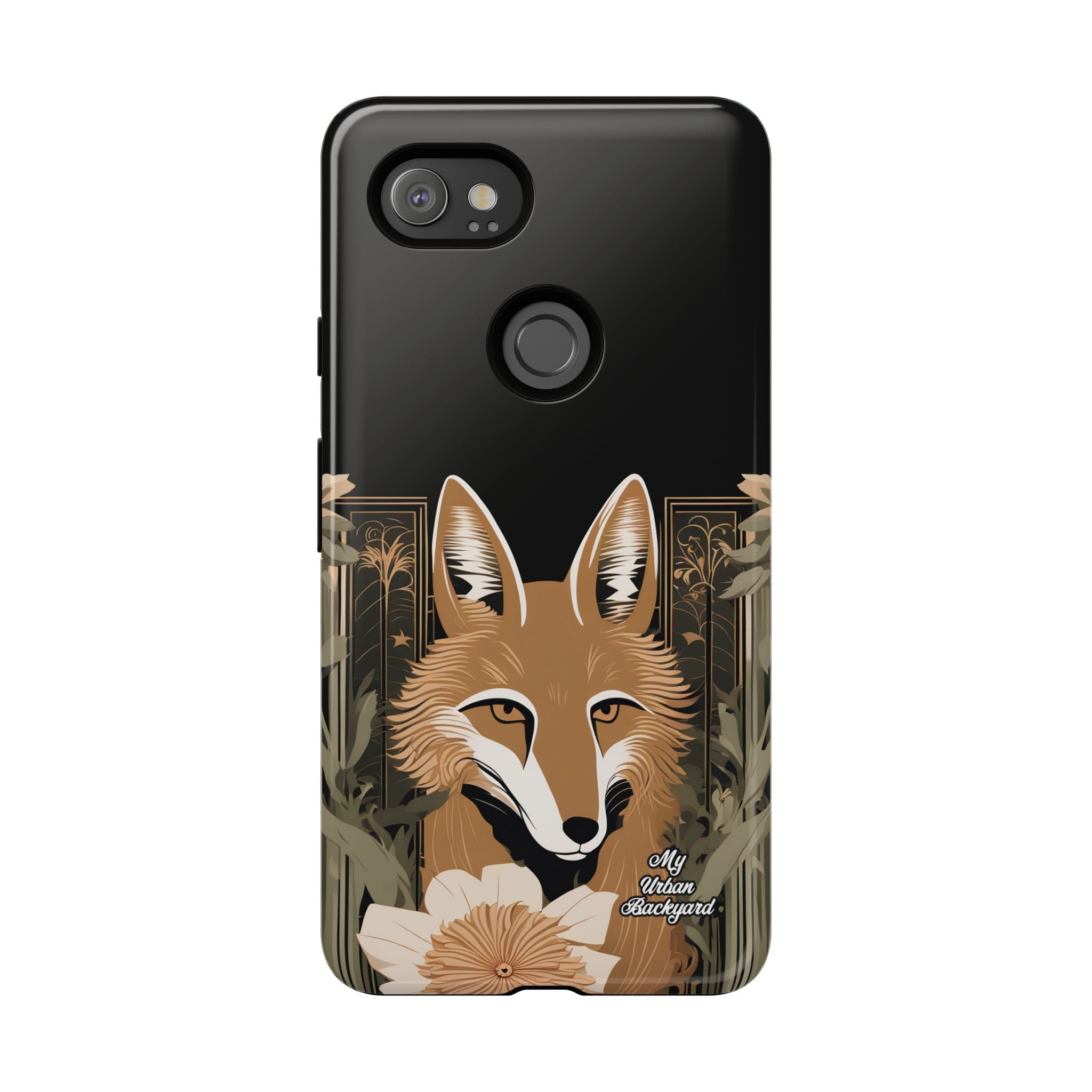 Art Deco Coyote with Flower, Cell Phone Case - Apple, Samsung, Google Pixel