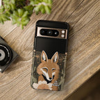 Art Deco Coyote with Flower, Cell Phone Case - Apple, Samsung, Google Pixel