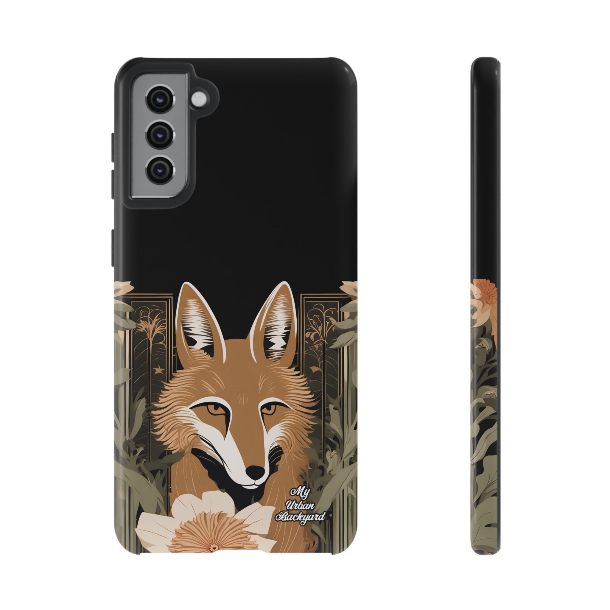 Art Deco Coyote with Flower, Cell Phone Case - Apple, Samsung, Google Pixel