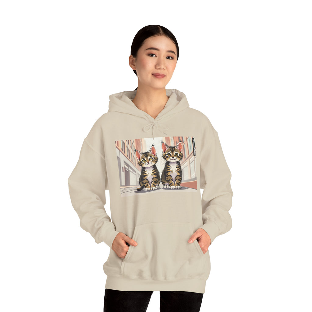 Cute Tabby Kittens Hooded Sweatshirt, Cozy Gift for Pet Owners, Cat Mom Hoodie, Cute Cat Sweatshirt, Cat-Themed Apparel, Animal Lover Gift