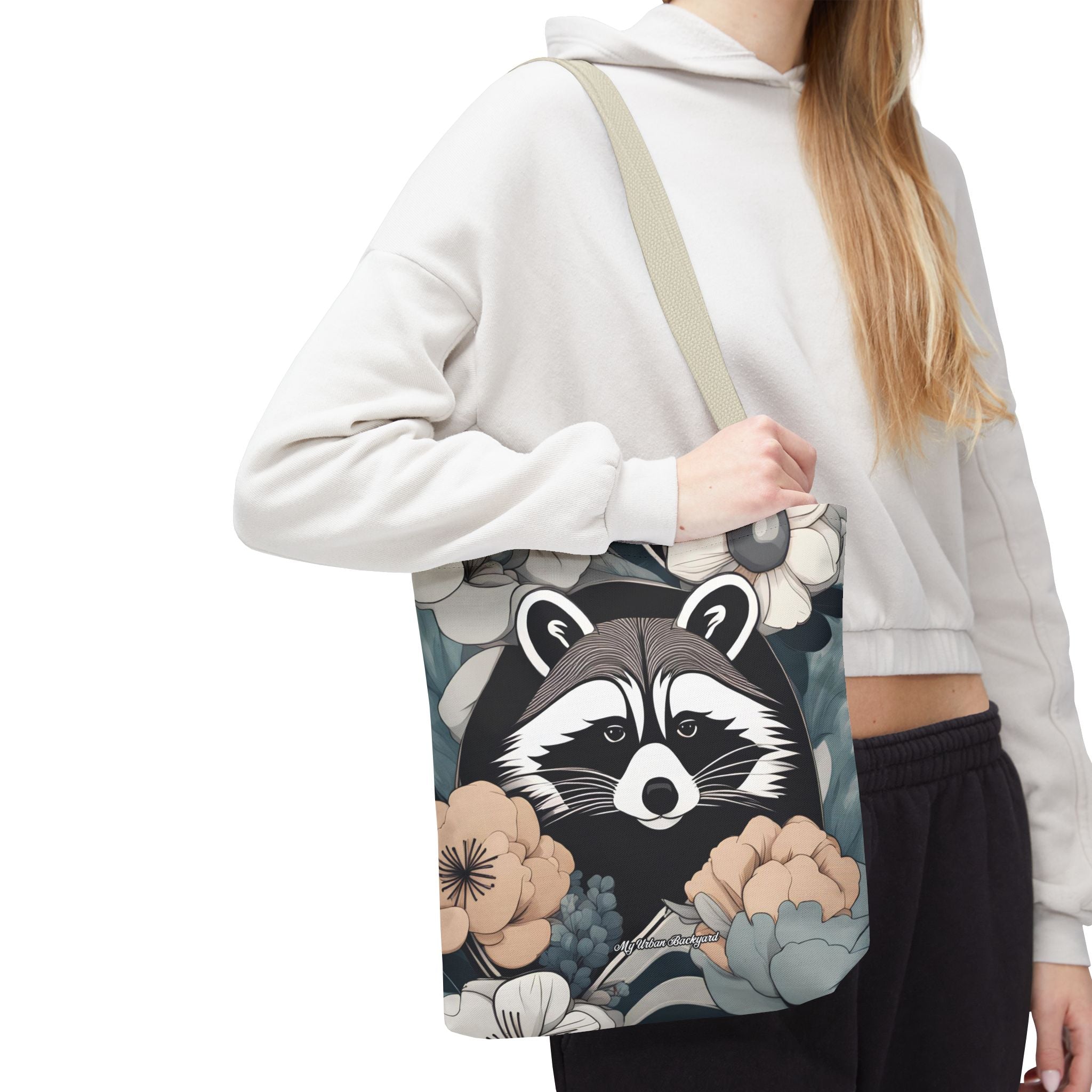 Rocco Pawsley, Raccoon Tote Bag with Cotton Handles For Everyday Use, 3 Sizes