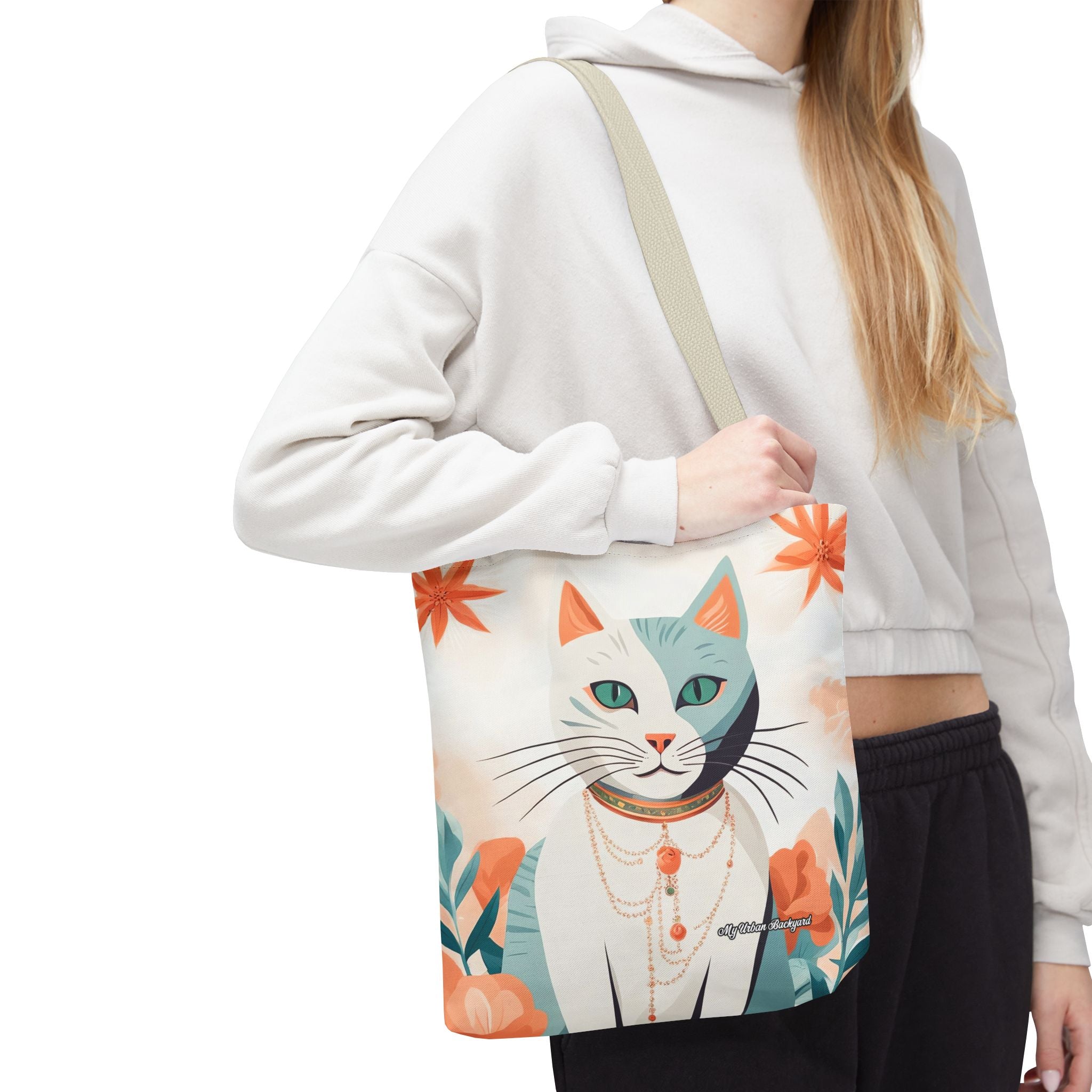 Whiskers, Cat Tote Bag with Cotton Handles For Everyday Use, 3 Sizes