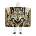 Luther Greyfang, Wolf Hooded Sherpa Fleece Blanket