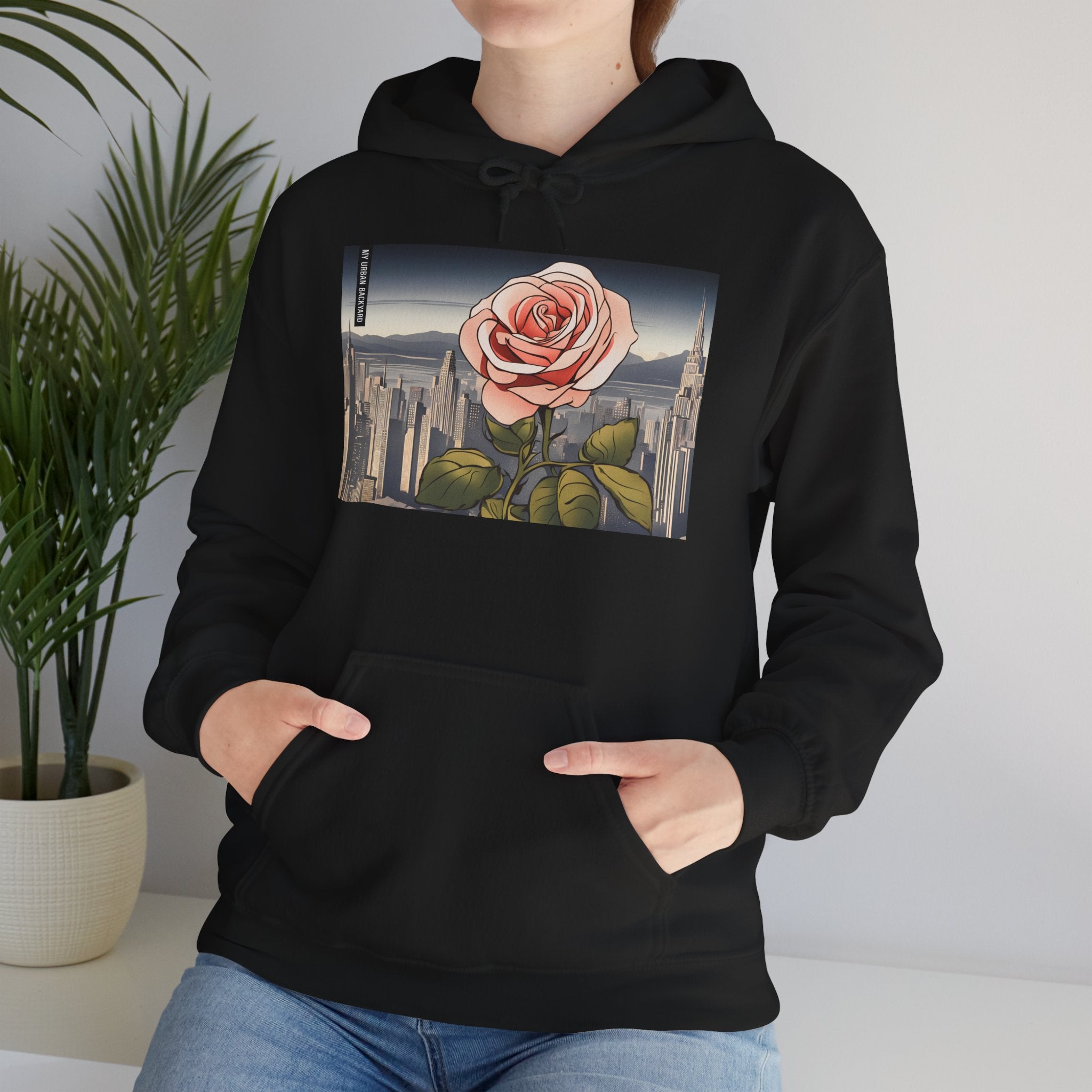 City Rose, Unisex Hoodie w Front Pocket