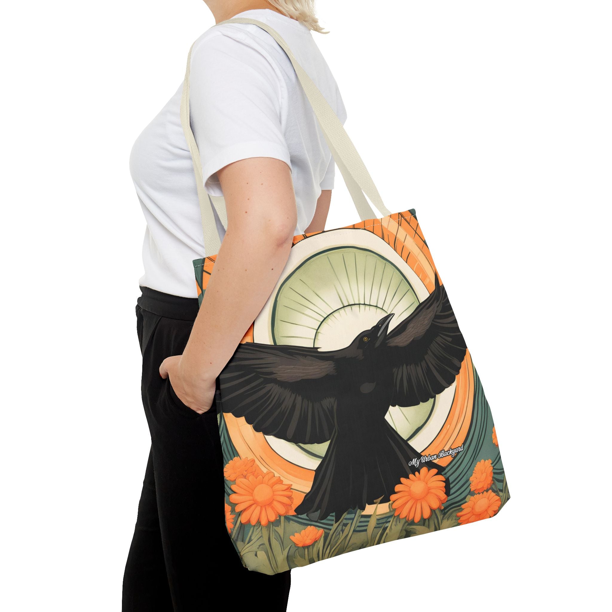 Flying Crow Tote Bag with Cotton Handles For Everyday Use, 3 Sizes