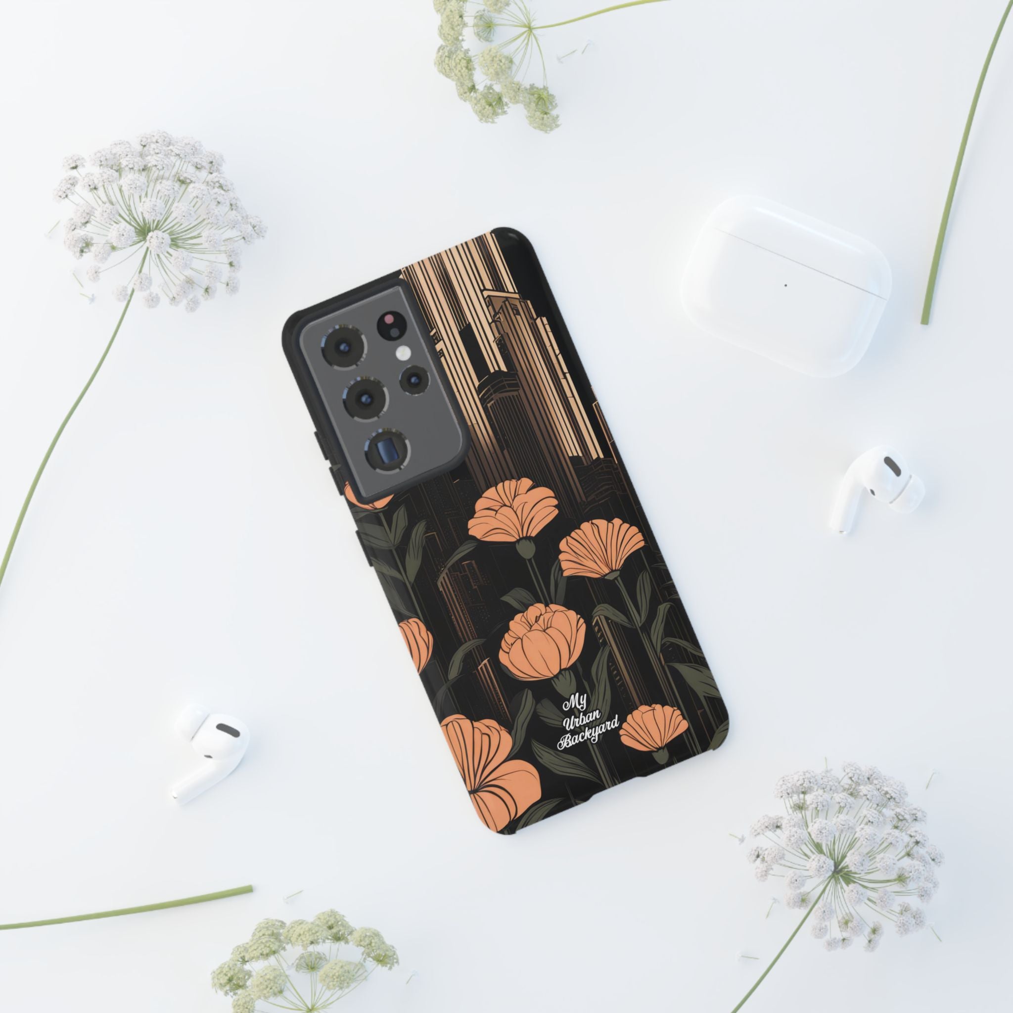 Urban Evening with Flowers, Cell Phone Case