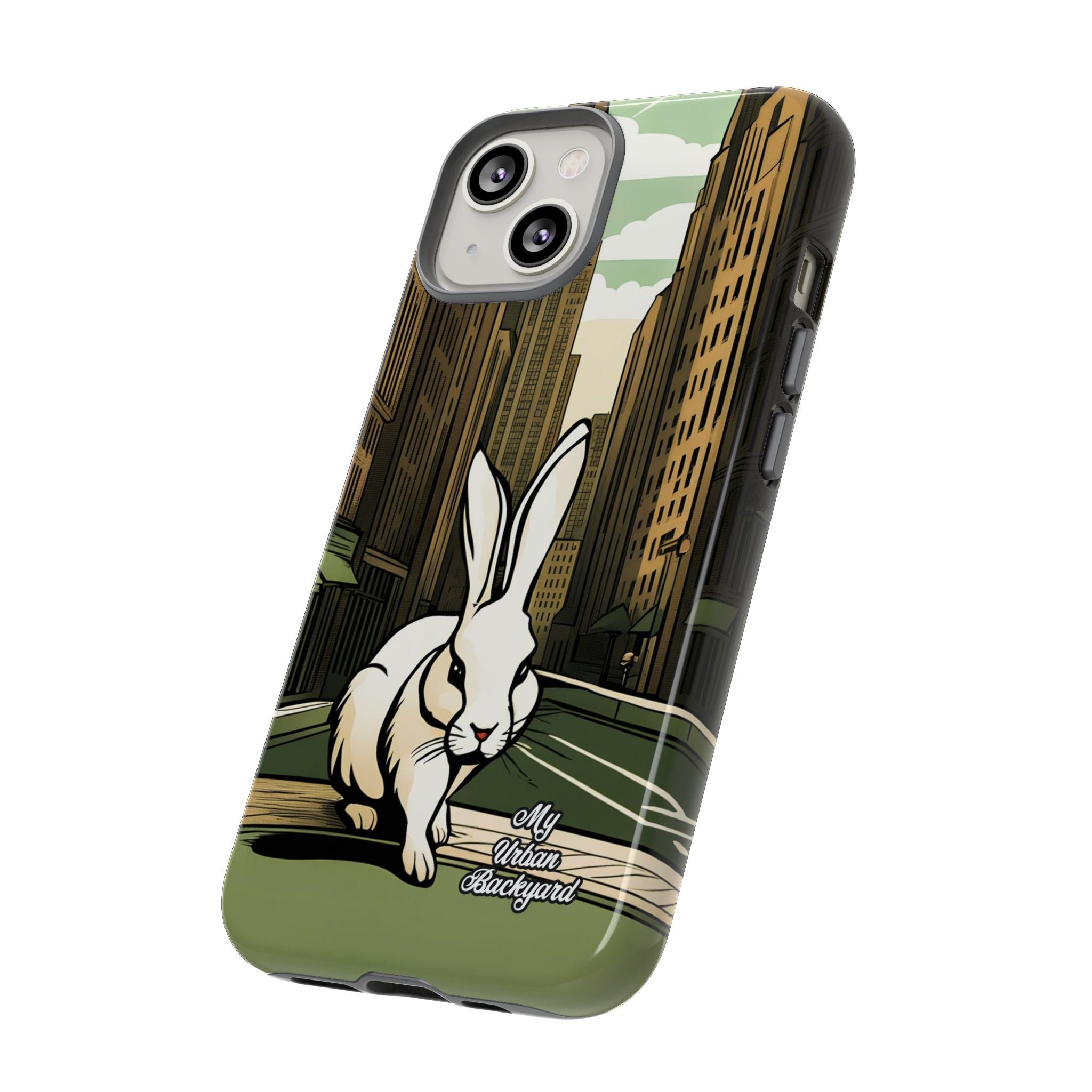 White Rabbit on a City Street, Cell Phone Case - Apple, Samsung, Google Pixel