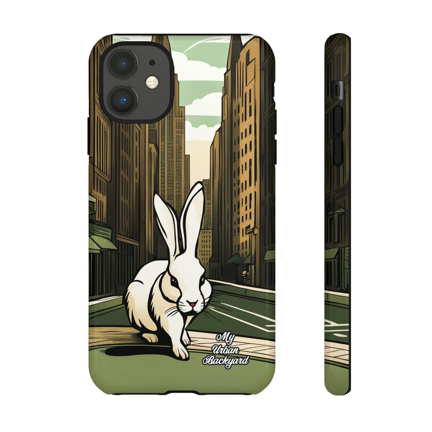 White Rabbit on a City Street, Cell Phone Case - Apple, Samsung, or Google Pixel