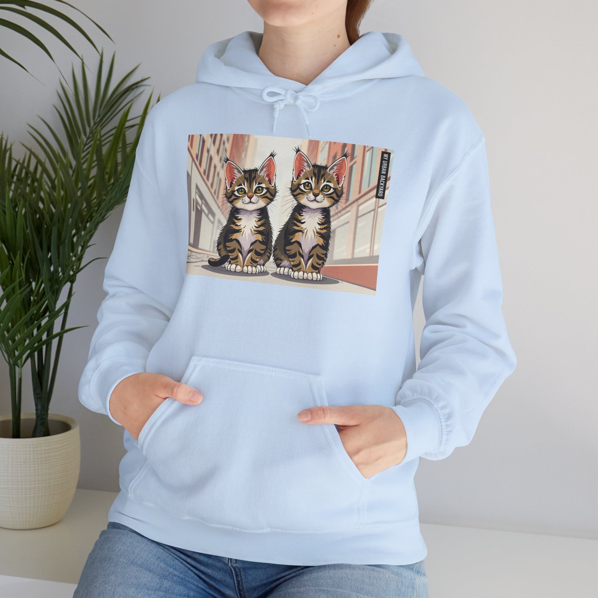 Cute Tabby Kittens Hooded Sweatshirt, Cozy Gift for Pet Owners, Cat Mom Hoodie, Cute Cat Sweatshirt, Cat-Themed Apparel, Animal Lover Gift