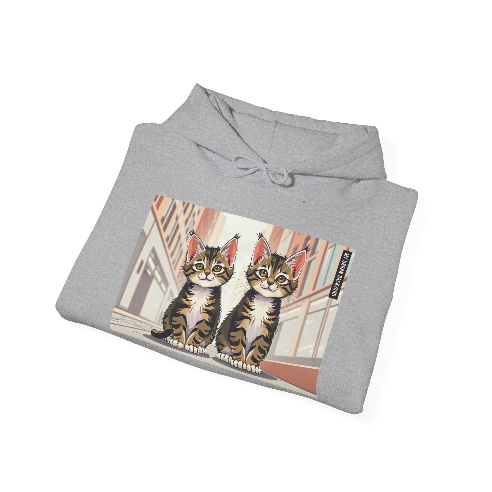 Cute Tabby Kittens Hooded Sweatshirt, Cozy Gift for Pet Owners, Cat Mom Hoodie, Cute Cat Sweatshirt, Cat-Themed Apparel, Animal Lover Gift