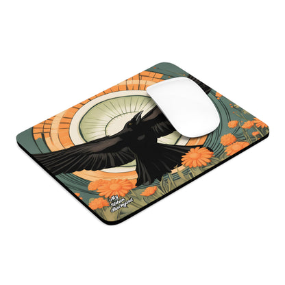 Flying Crow, Computer Mouse Pad - for Home or Office