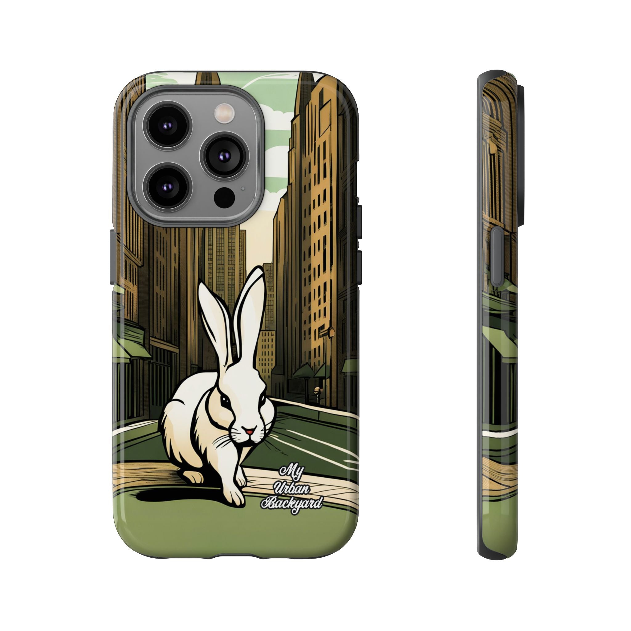White Rabbit on a City Street, Cell Phone Case - Apple, Samsung, Google Pixel