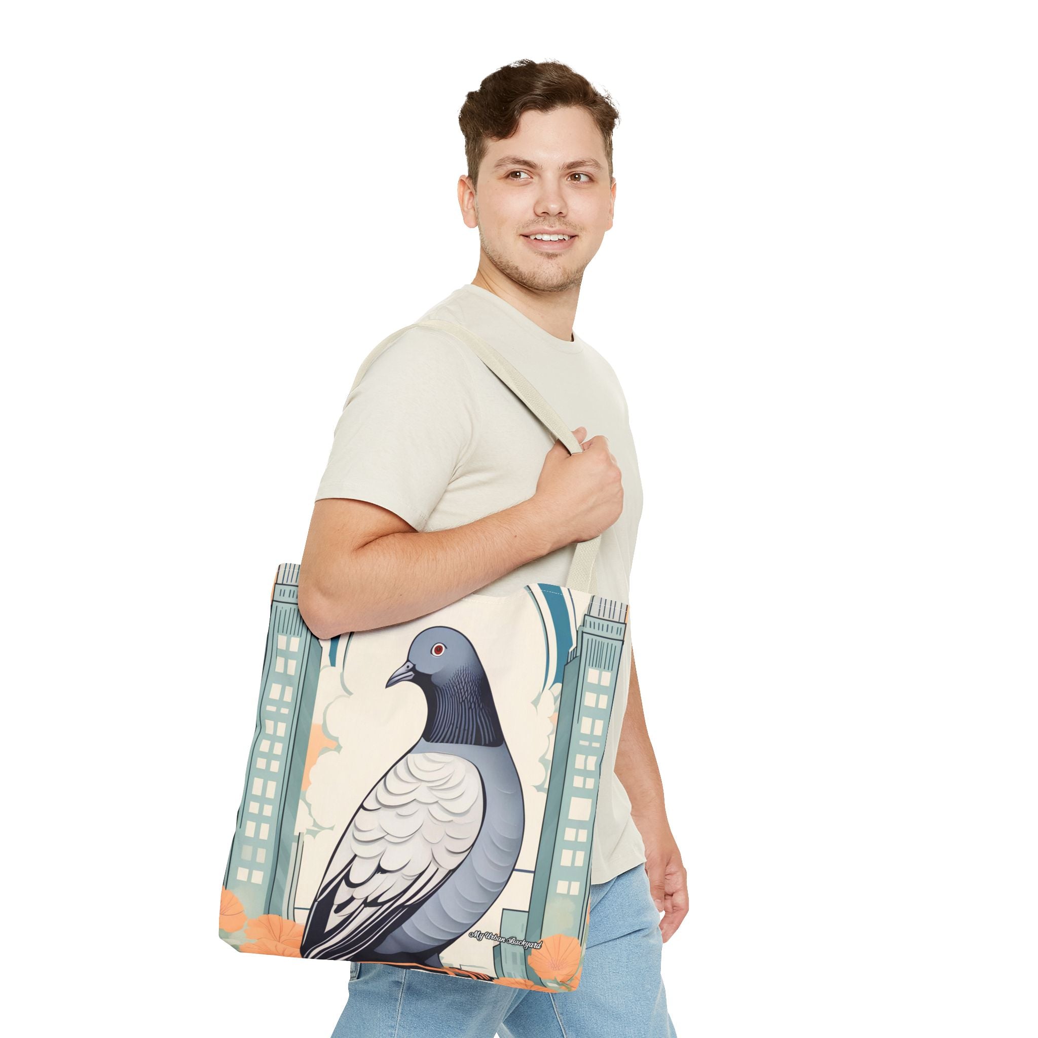 City Pigeon, Bird Tote Bag with Cotton Handles For Everyday Use, 3 Sizes