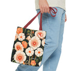Art Deco Flowers Tote Bag with Cotton Handles For Everyday Use, 3 Sizes