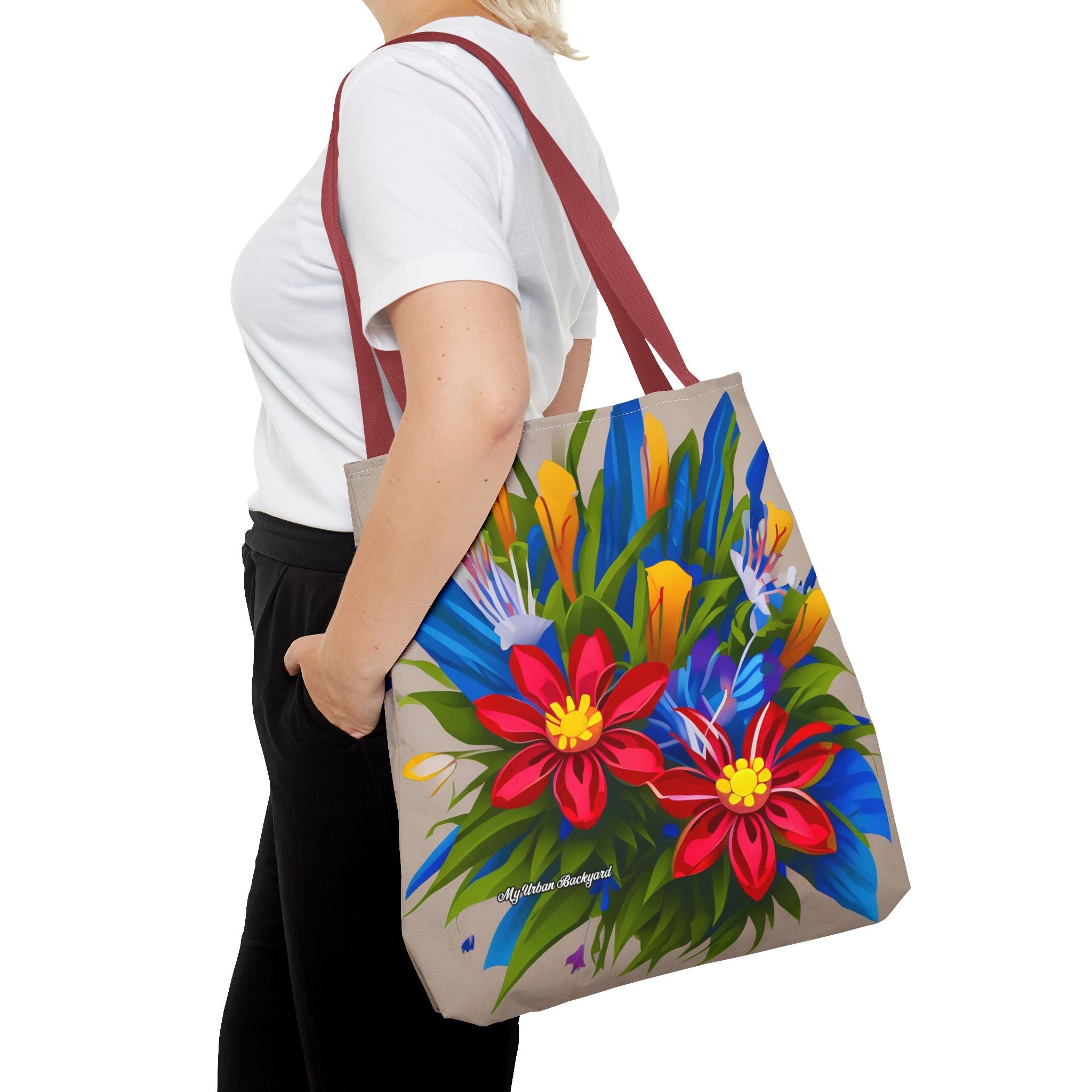 Vibrant Wildflowers Tote Bag with Cotton Handles For Everyday Use, 3 Sizes