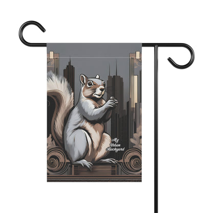 Urban Gray Squirrel, Garden Flag for Yard, Patio, Porch, or Work, 12"x18" - Flag only