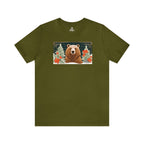 Art Deco Holiday Bear, Soft 100% Jersey Cotton T-Shirt, Unisex, Short Sleeve, Retail Fit