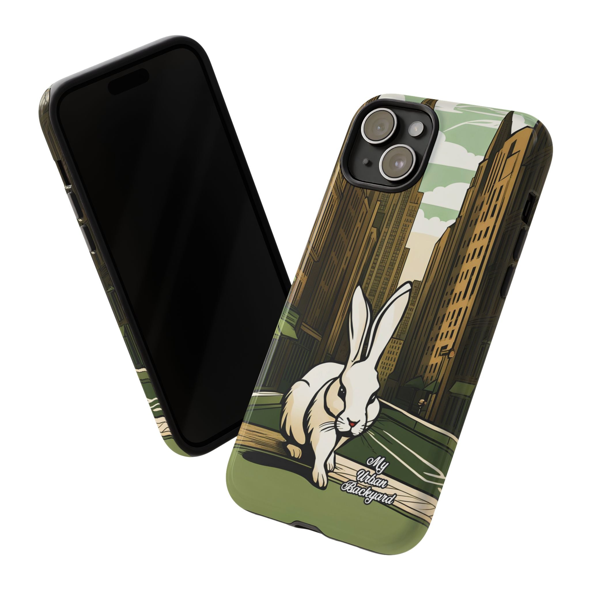White Rabbit on a City Street, Cell Phone Case - Apple, Samsung, Google Pixel