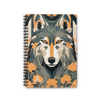 Dorian Greyfang Spiral Notebook Writing Journal, Wolf Design - 118 Ruled Pages