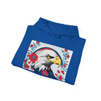 Bald Eagle w Flowers, Unisex Hoodie w Front Pocket