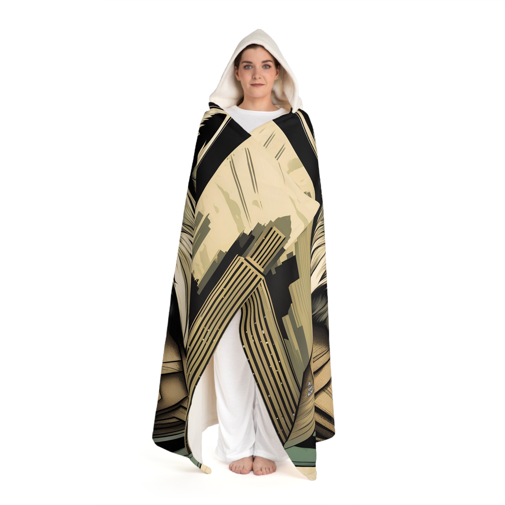 Luther Greyfang, Wolf Hooded Sherpa Fleece Blanket