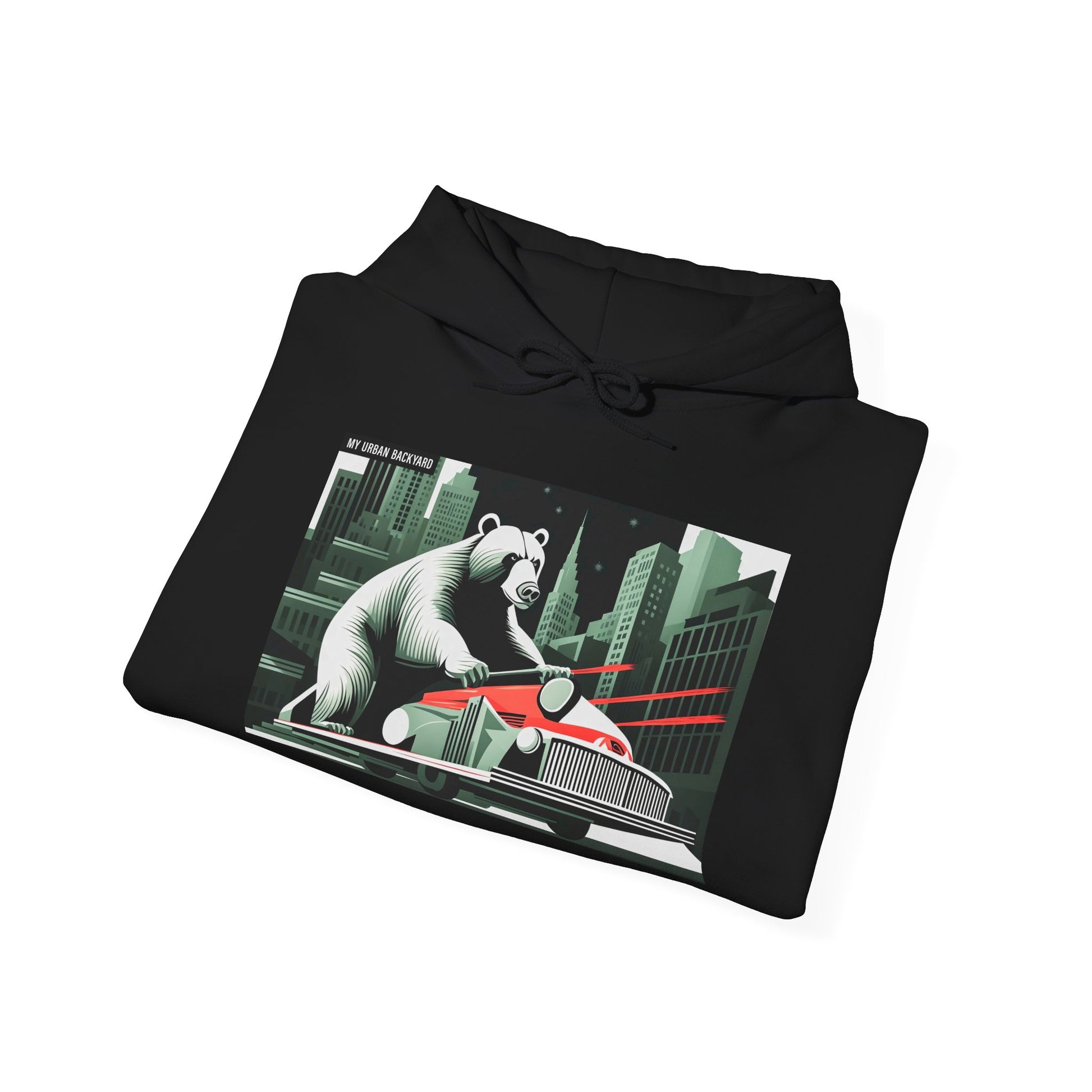 Bear in the City Graphic Hoodie, Cozy Sweatshirt for Animal Lovers, Perfect Gift for Birthdays, Holidays, and Everyday Wear