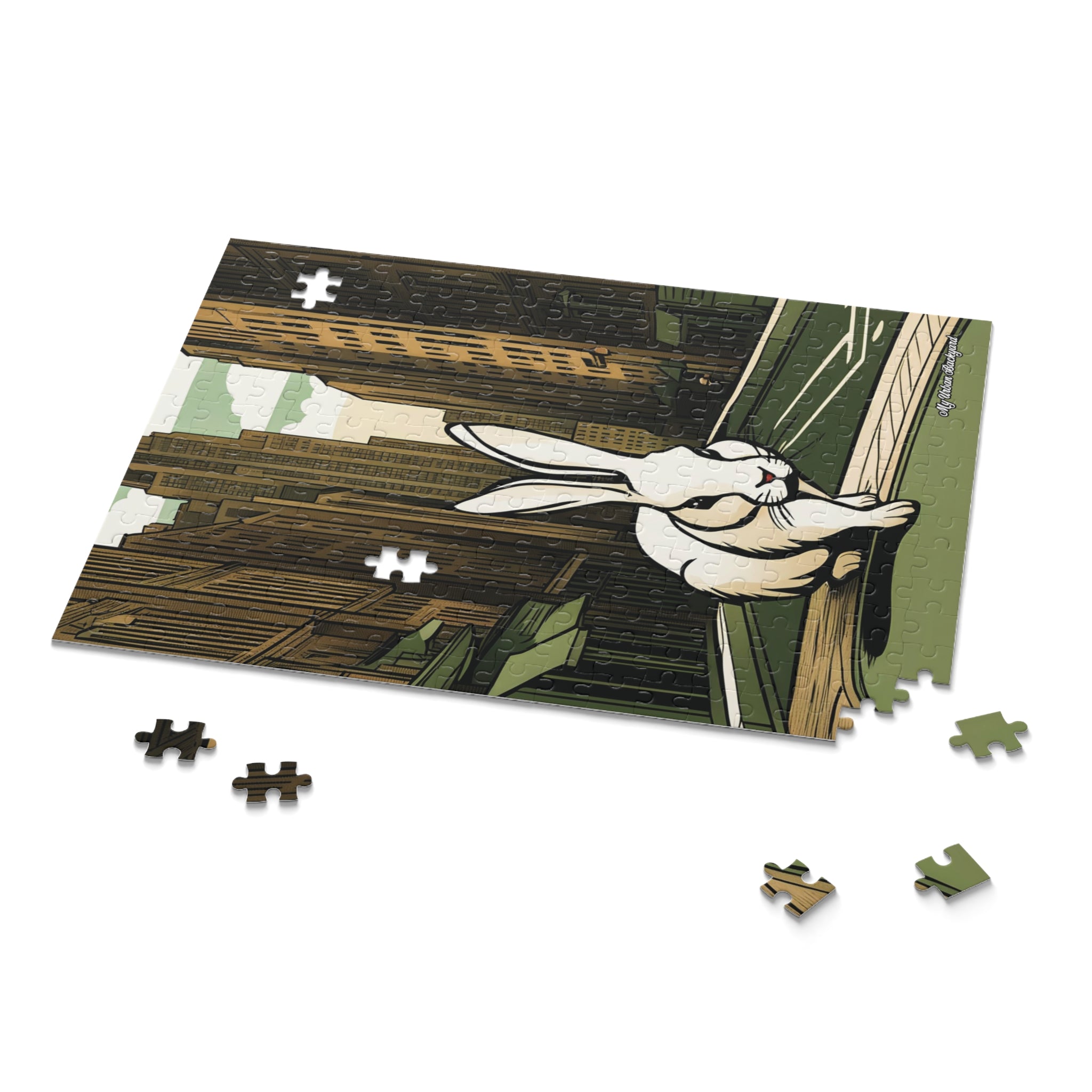 White Rabbit on a City Street, Jigsaw Puzzle