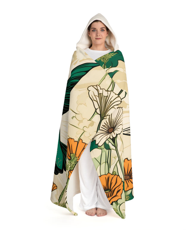 Hummingbird, Cozy Hooded Sherpa Fleece Blanket