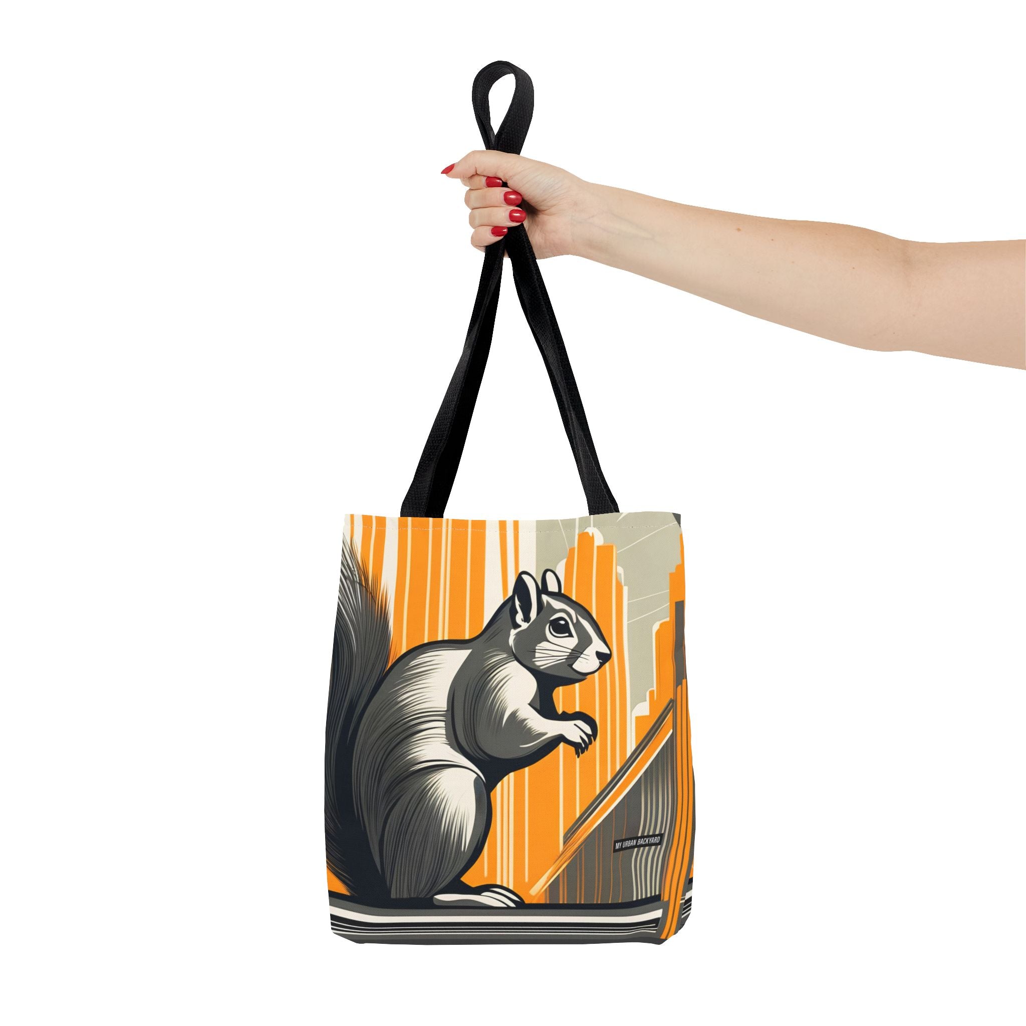 Art Deco Squirrel, Everyday Tote Bag w Cotton Handles