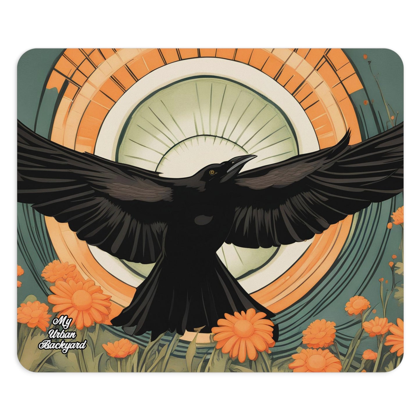 Flying Crow, Computer Mouse Pad - for Home or Office