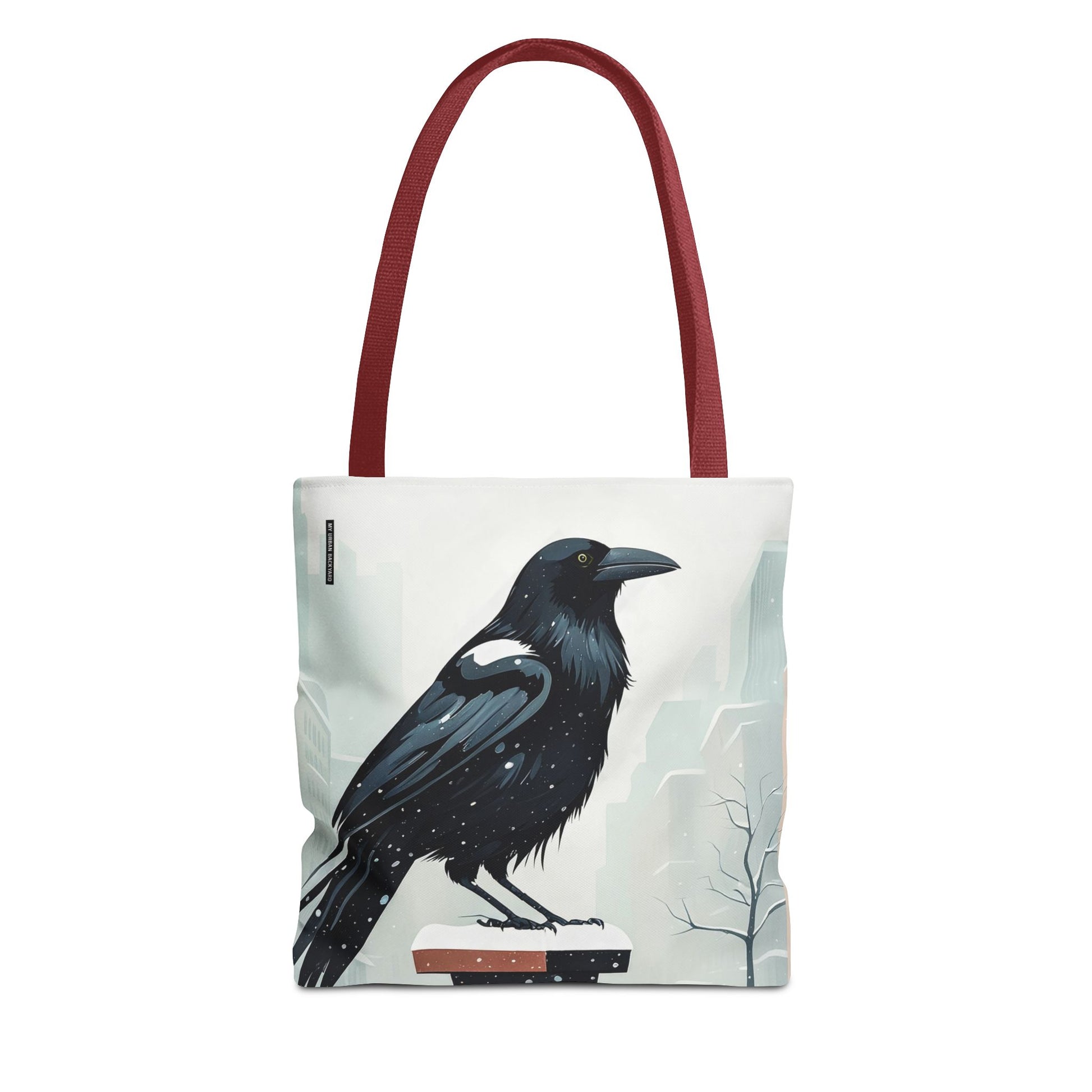 Winter Crow Tote Bag with Cotton Handles For Everyday Use, 3 Sizes
