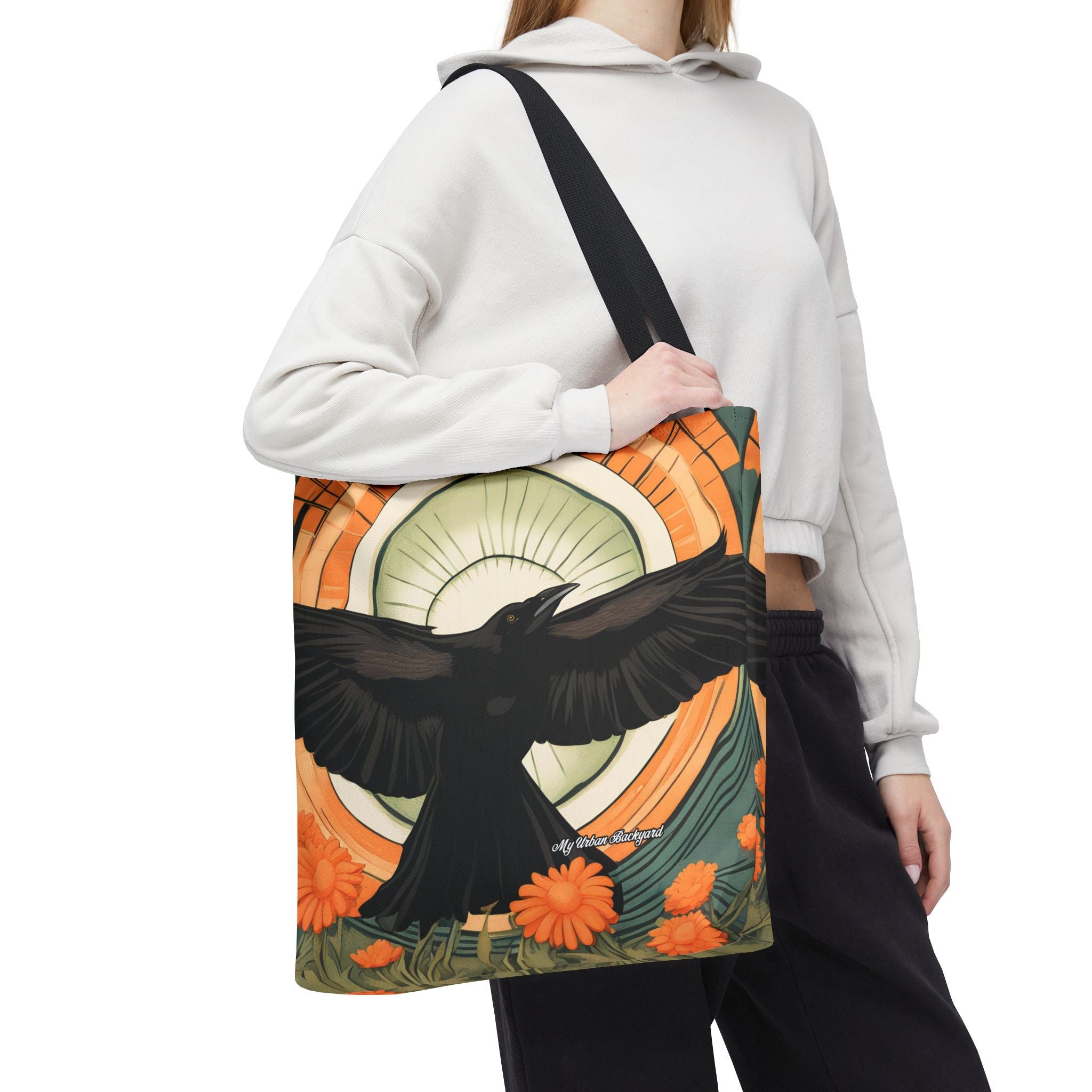 Flying Crow Tote Bag with Cotton Handles For Everyday Use, 3 Sizes