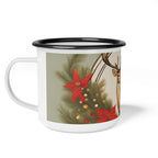 Deer with Evergreen Foliage, Enamel Camping Mug
